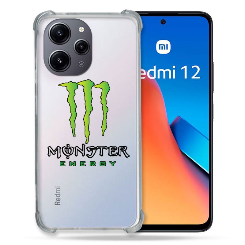 Coque Renforcée En Verre Trempé Transparente Pour Xiaomi Redmi 12 5G Monster Energy