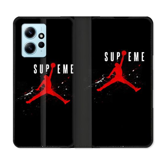 Housse Cuir Portefeuille Pour Xiaomi Redmi Note 12 4G Jordan Supreme Noir