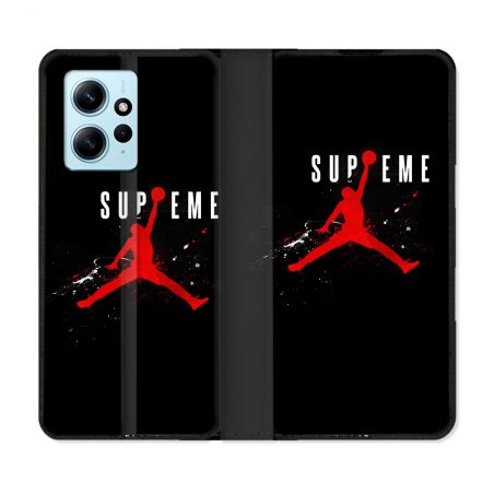 Housse Cuir Portefeuille Pour Xiaomi Redmi Note 12 4G Jordan Supreme Noir
