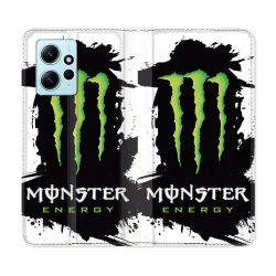 Housse Cuir Portefeuille Pour Xiaomi Redmi Note 12 4G Monster Energy Tache