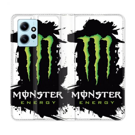 Housse Cuir Portefeuille Pour Xiaomi Redmi Note 12 4G Monster Energy Tache