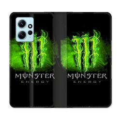 Housse Cuir Portefeuille Pour Xiaomi Redmi Note 12 4G Monster Energy Vert