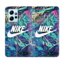 Housse Cuir Portefeuille Pour Xiaomi Redmi Note 12 4G Nike Turquoise