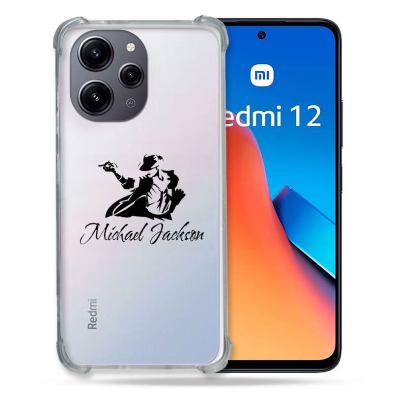 Coque Renforcée En Verre Trempé Transparente Pour Xiaomi Redmi 12 5G Michael Jackson