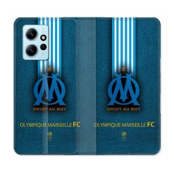Housse Cuir Portefeuille Pour Xiaomi Redmi Note 12 4G Olympique Marseille OM Bande