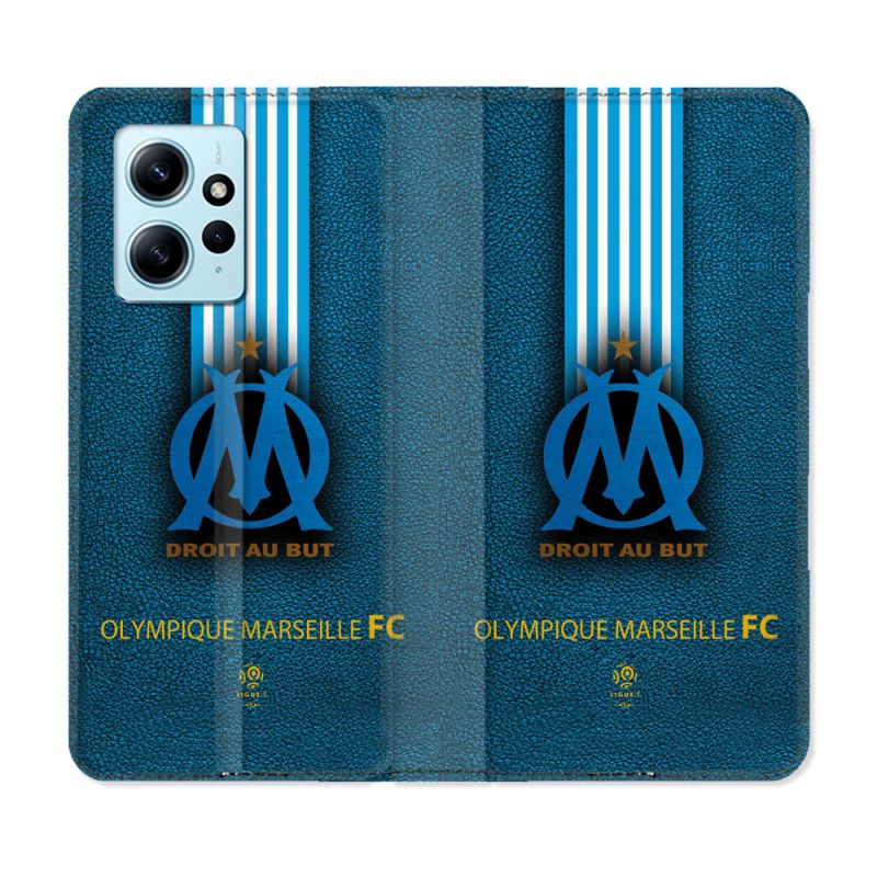 Housse Cuir Portefeuille Pour Xiaomi Redmi Note 12 4G Olympique Marseille OM Bande