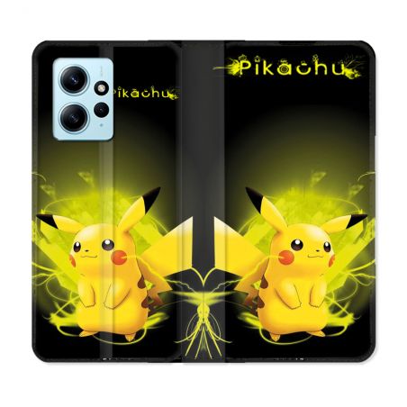 Housse Cuir Portefeuille Pour Xiaomi Redmi Note 12 4G Pokemon Pikachu Eclair