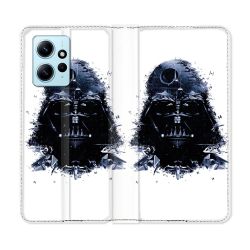 Housse Cuir Portefeuille Pour Xiaomi Redmi Note 12 4G Star Wars - Dark Vador Blanc