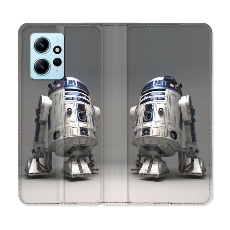 Housse Cuir Portefeuille Pour Xiaomi Redmi Note 12 4G Star Wars - R2D2