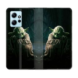 Housse Cuir Portefeuille Pour Xiaomi Redmi Note 12 4G Star Wars - Yoda sombre