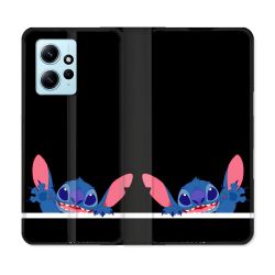 Housse Cuir Portefeuille Pour Xiaomi Redmi Note 12 4G Stitch Noir