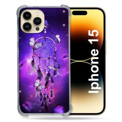 Coque Renforcée En Verre Trempé Pour Iphone 15 (6.1) Zen Attrape Reve Papillon