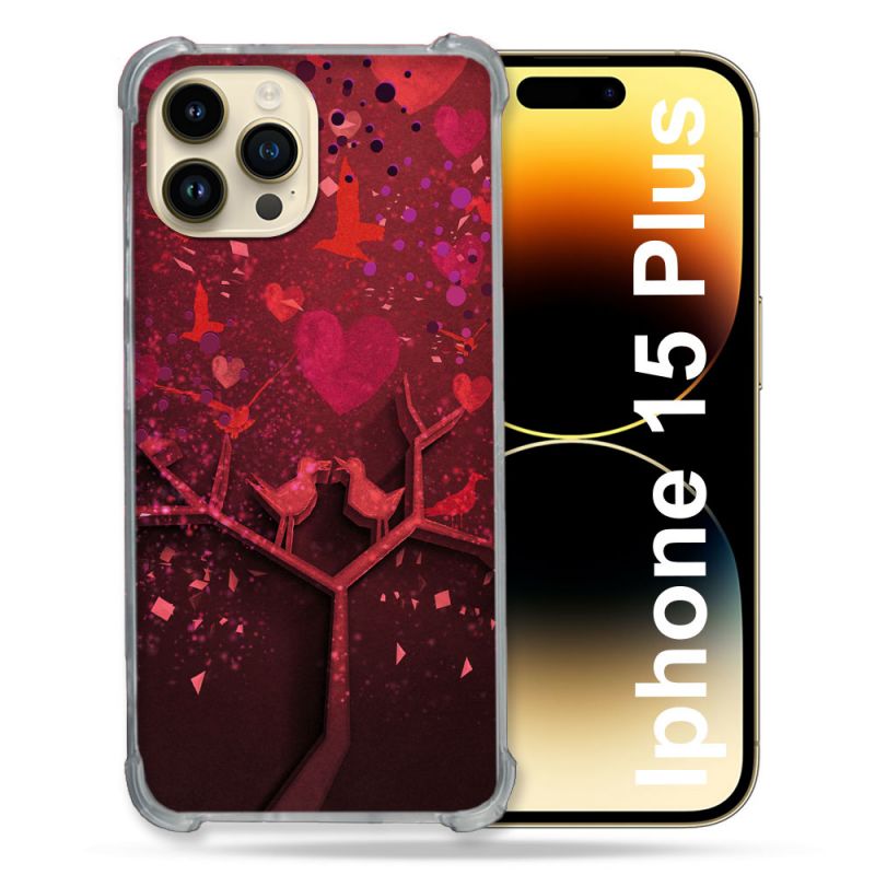 Coque Compatible MagSafe Pour Iphone 15 Plus Amour Arbre