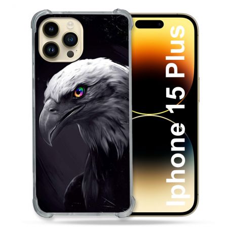 Coque Compatible MagSafe Pour Iphone 15 Plus Animal Aigle Royal Noir