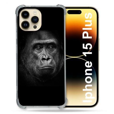 Coque Compatible MagSafe Pour Iphone 15 Plus Animal Gorille Noir