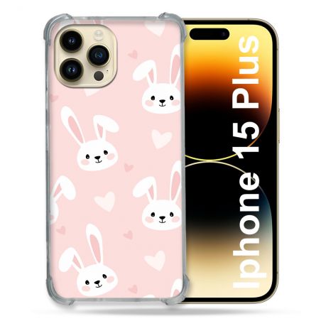 Coque Compatible MagSafe Pour Iphone 15 Plus Animal Lapin Rose