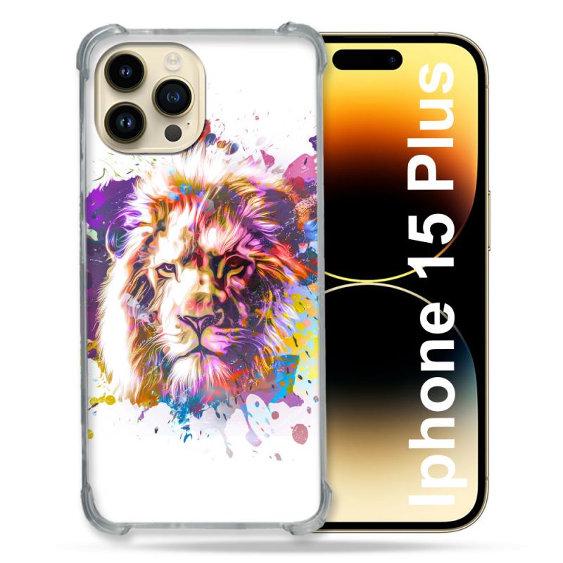 Coque Compatible MagSafe Pour Iphone 15 Plus Animal Lion Tag
