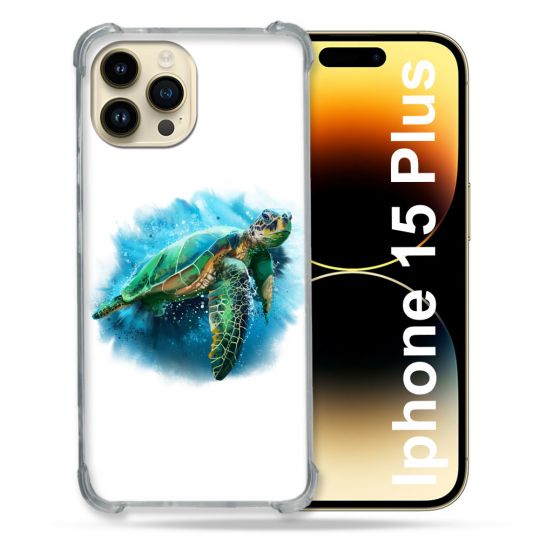 Coque Compatible MagSafe Pour Iphone 15 Plus Animal Tortue Blanche multicolore