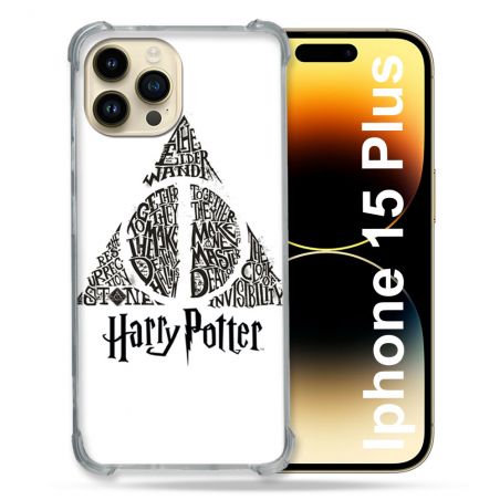 Coque Compatible MagSafe Pour Iphone 15 Plus Harry Potter Hollows triangle Blanc