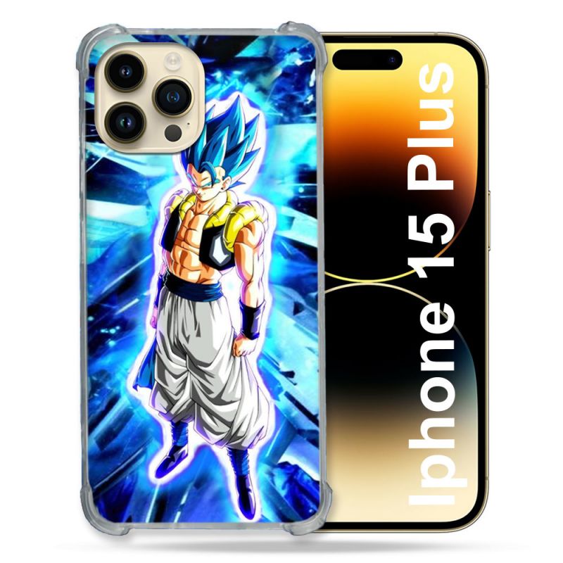 Coque Compatible MagSafe Pour Iphone 15 Plus Manga Dragon Ball Gogeta Lumiere