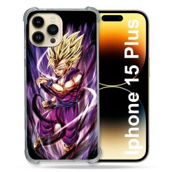 Coque Compatible MagSafe Pour Iphone 15 Plus Manga Dragon Ball Sangohan Violet