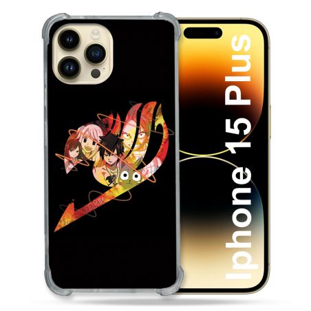 Coque Compatible MagSafe Pour Iphone 15 Plus Manga Fairy Tail Logo Noir
