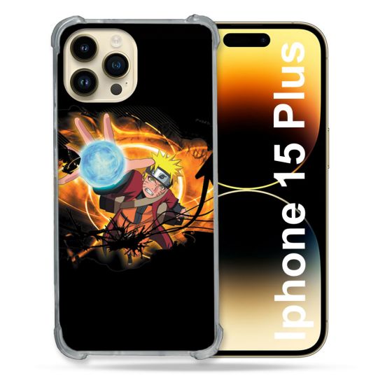 Coque Compatible MagSafe Pour Iphone 15 Plus Manga Naruto Noir