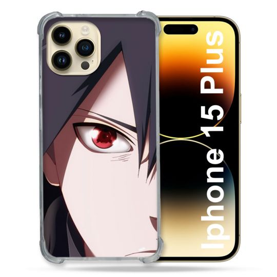 Coque Compatible MagSafe Pour Iphone 15 Plus Manga Naruto Sasuke visage