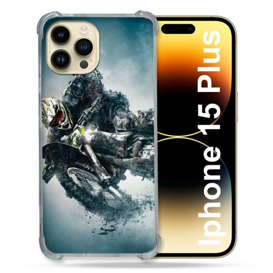 Coque Compatible MagSafe Pour Iphone 15 Plus Moto Cross Ombre