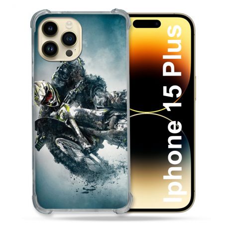 Coque Compatible MagSafe Pour Iphone 15 Plus Moto Cross Ombre