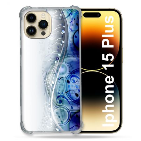 Coque Compatible MagSafe Pour Iphone 15 Plus Musique Partition Vague