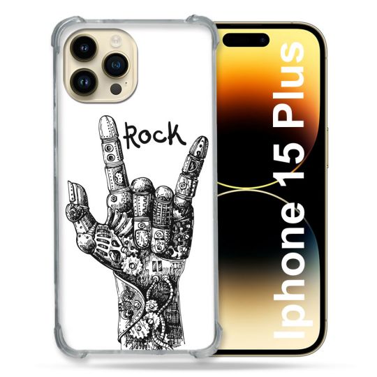Coque Compatible MagSafe Pour Iphone 15 Plus Musique Rock Main