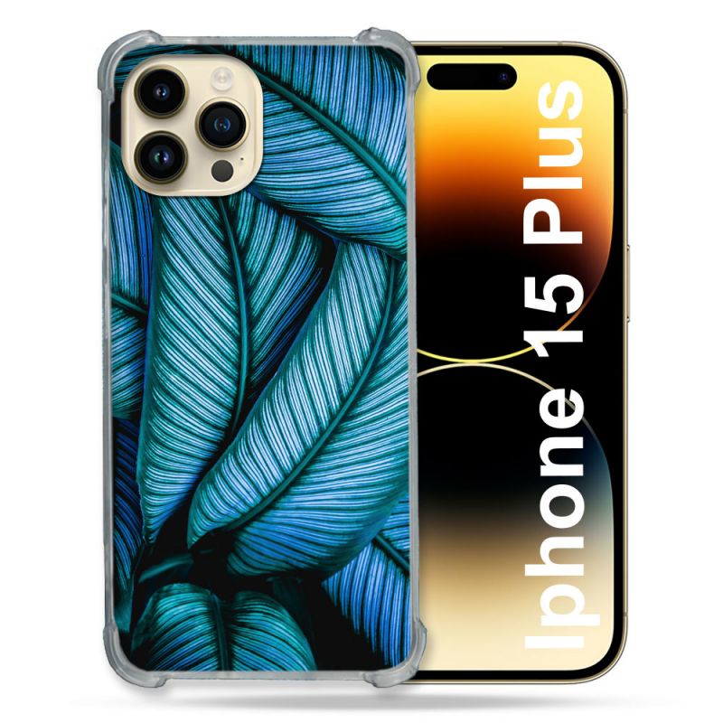 Coque Compatible MagSafe Pour Iphone 15 Plus Nature Feuille Palmier