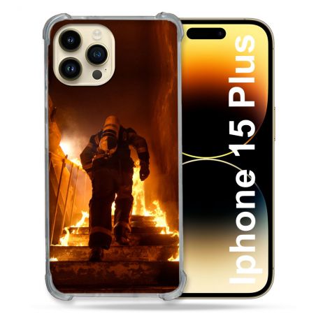 Coque Compatible MagSafe Pour Iphone 15 Plus Pompier Escalier