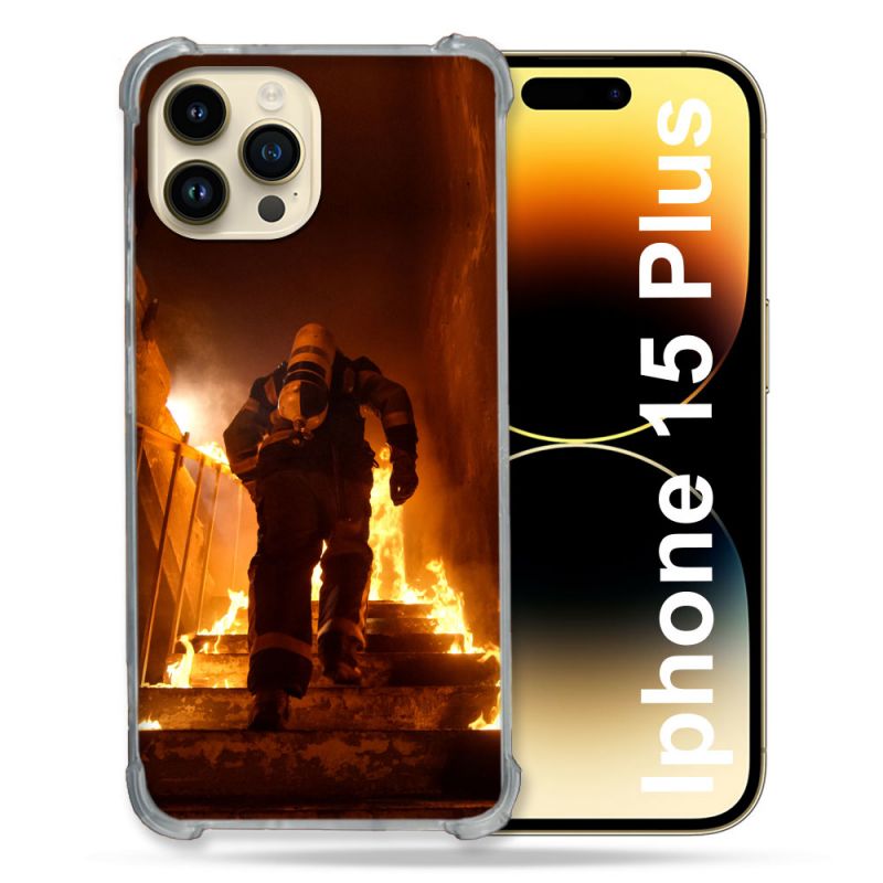 Coque Compatible MagSafe Pour Iphone 15 Plus Pompier Escalier