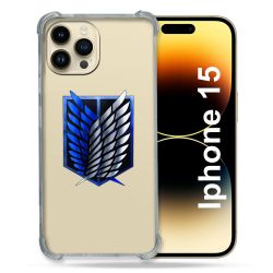 Coque Renforcée En Verre Trempé Transparente Pour Iphone 15 (6.1) Attaque Titan Logo