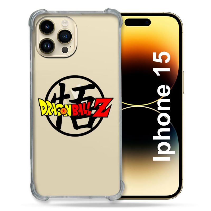 Coque Renforcée En Verre Trempé Transparente Pour Iphone 15 (6.1) Dragon Ball Logo