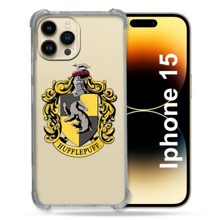 Coque Renforcée En Verre Trempé Transparente Pour Iphone 15 (6.1) Harry Potter Hufflepuff