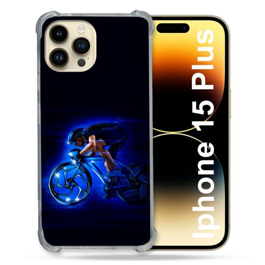 Coque Compatible MagSafe Pour Iphone 15 Plus Sport Cyclisme Bleu
