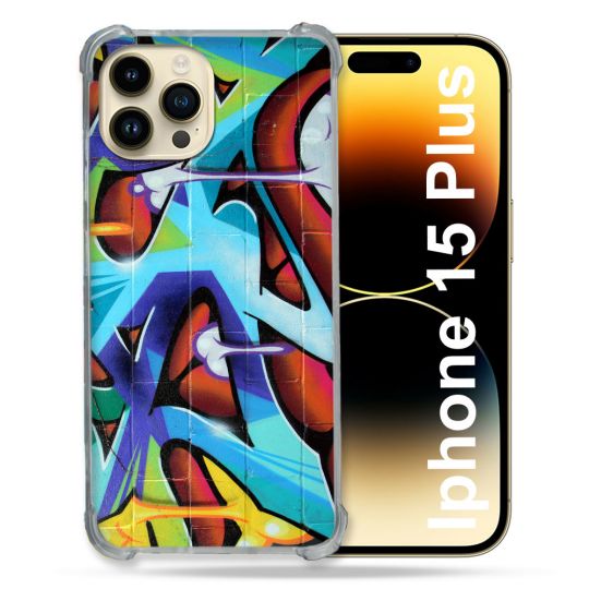 Coque Compatible MagSafe Pour Iphone 15 Plus Street Art Graf Color
