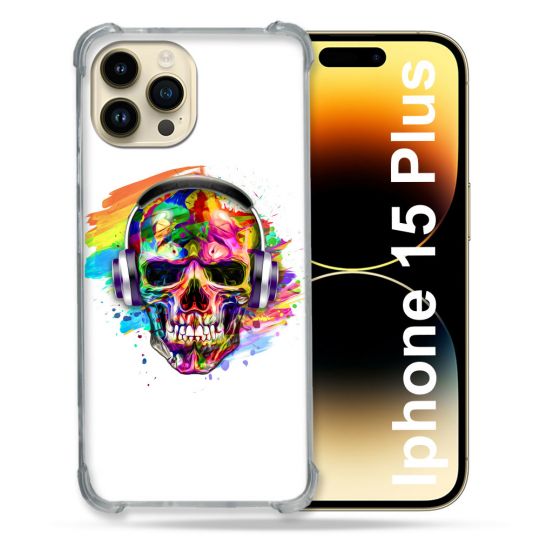 Coque Compatible MagSafe Pour Iphone 15 Plus Tete de Mort Tag