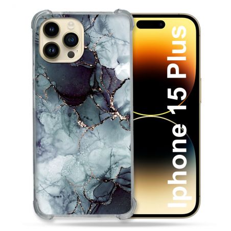 Coque Compatible MagSafe Pour Iphone 15 Plus Texture Marbre Gris