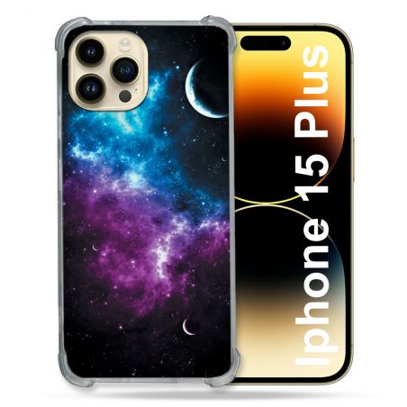 Coque Compatible MagSafe Pour Iphone 15 Plus Univers Bleu Violet
