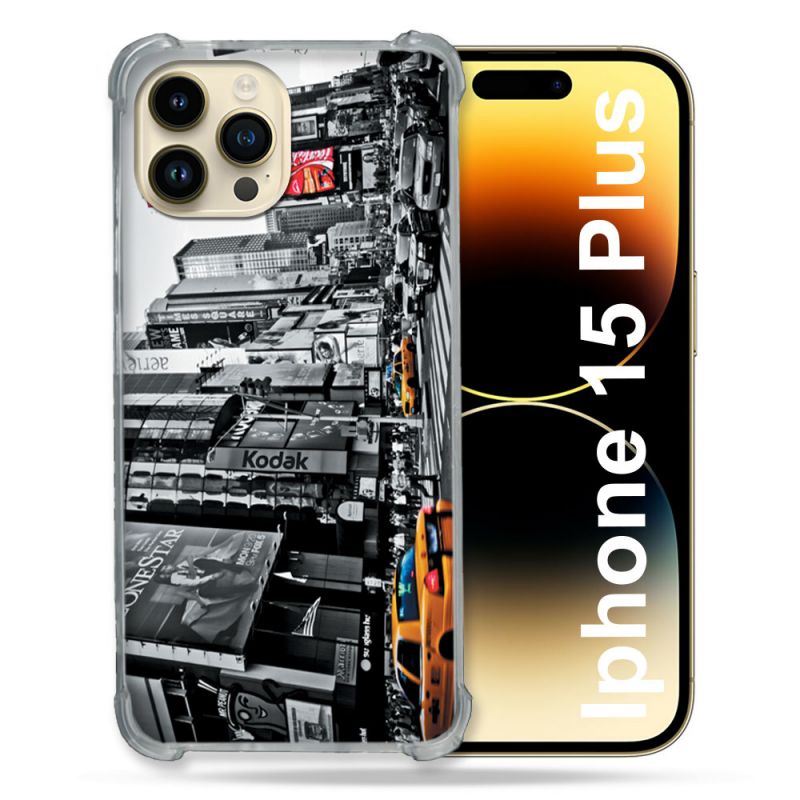 Coque Compatible MagSafe Pour Iphone 15 Plus Voyage Amerique USA New York Taxi