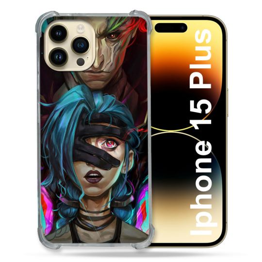 Coque Compatible MagSafe Pour Iphone 15 Plus (6.7) Arcane Jynx Bleu
