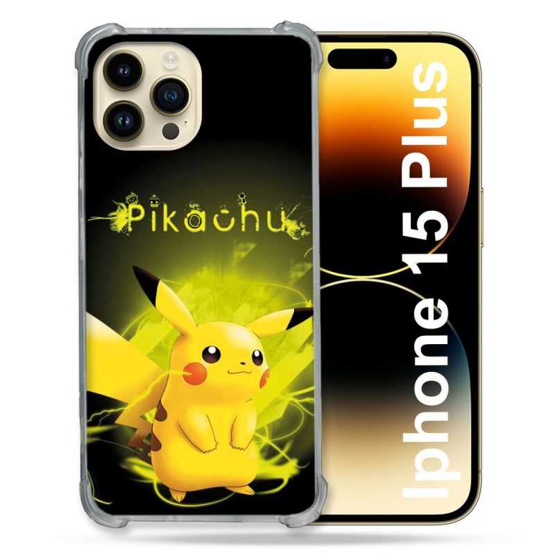 Coque Compatible MagSafe Pour Iphone 15 Plus (6.7) Pokemon Pikachu Eclair