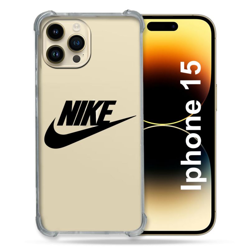 Coque Renforcée En Verre Trempé Transparente Pour Iphone 15 (6.1) Nike