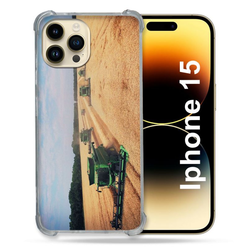 Coque Compatible MagSafe Pour Iphone 15 (6.1) Agriculture Moissonneuse