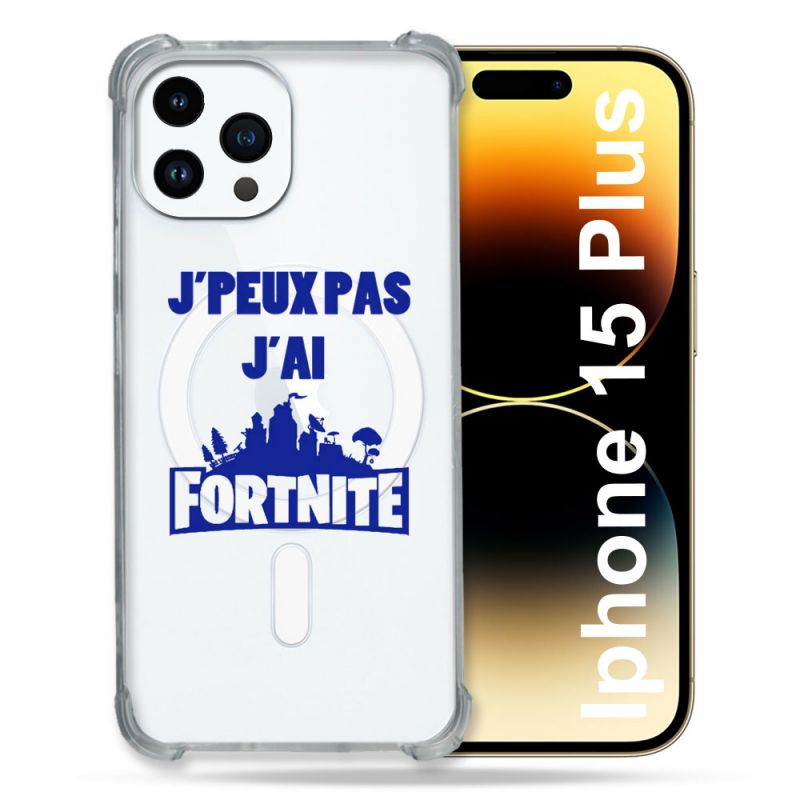 Coque Compatible MagSafe Transparente Pour Iphone 15 Plus (6.7) Jpeux pas jai Fortnite