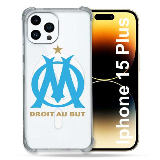 Coque Compatible MagSafe Transparente Pour Iphone 15 Plus (6.7) Olympique Marseille OM